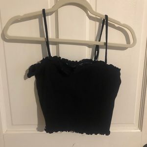 Black cropped tank top